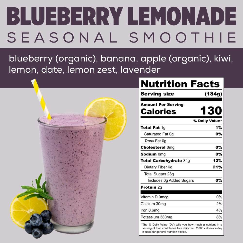 Blueberry Lemonade Smoothie Info - Blueberry Smoothie - Frozen Garden