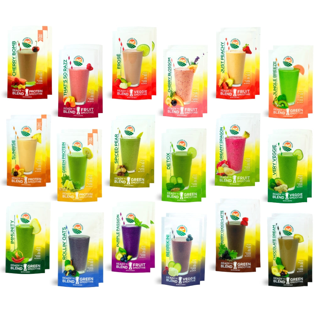 Smoothie Stock Up Pack - 36 Smoothies - Monthly Smoothie Subscription - Smoothie Delivery - Frozen Garden